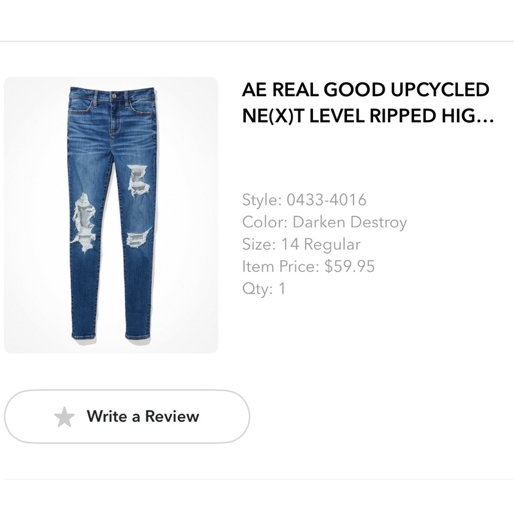Ripped American Eagle Next Level Jegging